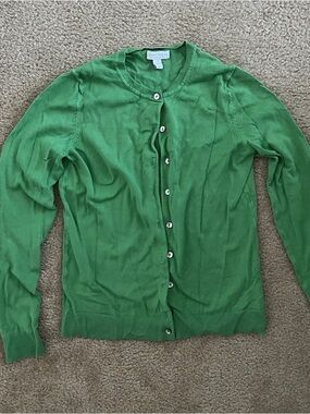 Charter Club Emerald Green Lightweight Button Cardigan
